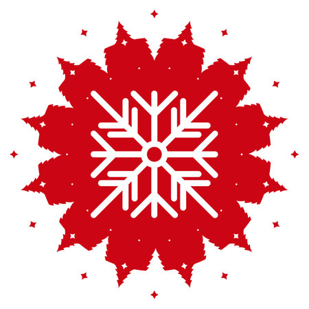Xmas stamp design with Snowflake. Template for christmas handmade gifts. Vector illustration.のイラスト素材