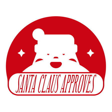Xmas stamp design with Santa Claus. Template for christmas handmade gifts. Vector illustration.のイラスト素材
