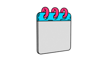 Cartoon style calendar with black outline. 3d render illustration