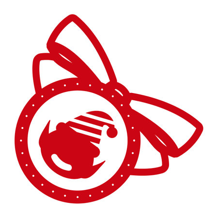 Christmas stamp design with cute elf. Holiday template for Xmas handmade gifts. Vector illustration.のイラスト素材