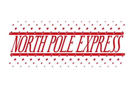 North pole express. Christmas stamp design. Holiday template for Xmas handmade gifts.のイラスト素材