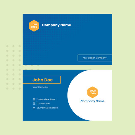 Simple Blue Business Card Template. Creative and Clean Design. Vector Illustrationのイラスト素材