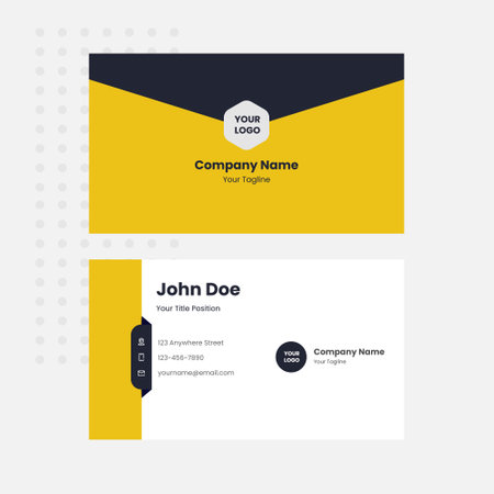 yellow business card design template, Visiting for your company, Modern Creative and Clean identity Card Vectorのイラスト素材
