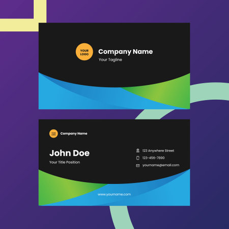 Modern Creative and Clean Business Card Template. Flat Design Vector Illustrationのイラスト素材