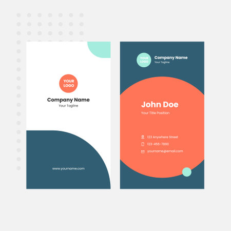Vertical Business Card Template. Simple and Clean Design. Vector Illustrationのイラスト素材