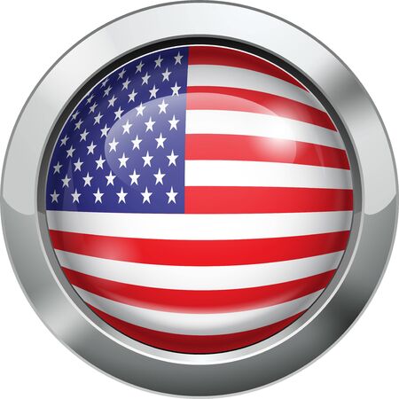 America flag metal button のイラスト素材