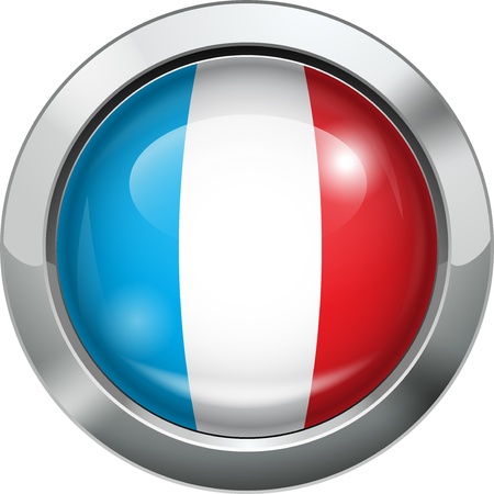 France flag metal button のイラスト素材