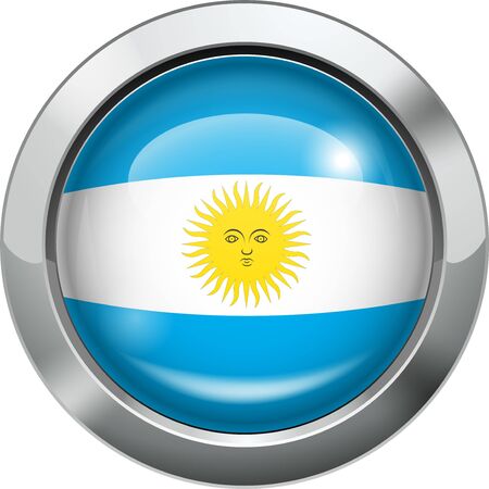 Argentina flag metal button のイラスト素材
