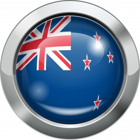 New Zealand flag metal button のイラスト素材