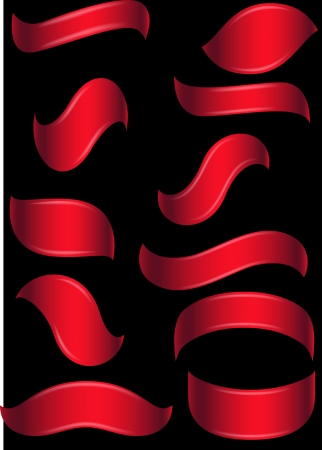 Red ribbon banner のイラスト素材