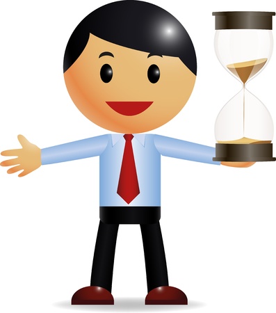 Businessman holding hourglass のイラスト素材