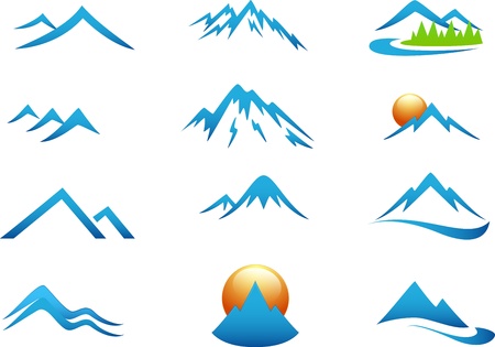 Mountain icon collection set