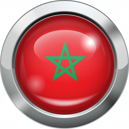 Morocco flag metal buttonのイラスト素材