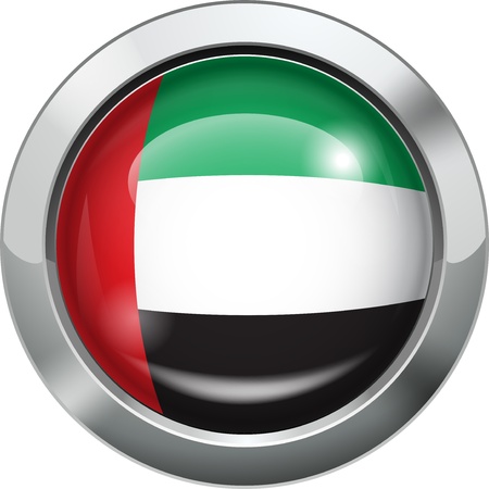 United Arab Emirates flag metal button のイラスト素材