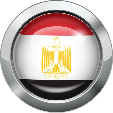 Egypt flag metal button のイラスト素材