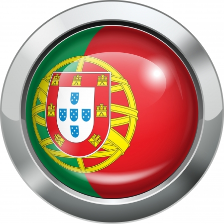 Portugal flag metal button のイラスト素材