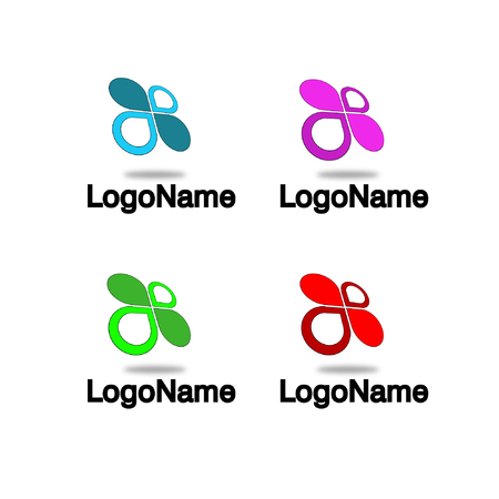 A set of art logo circle design for company, web.のイラスト素材