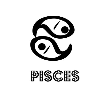 A hand drawn logo of PISCES symbol.のイラスト素材