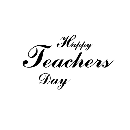 Happy teachers day typography text vector.のイラスト素材