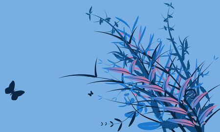 Leaves background with beautiful color blue classic. Vector Background for business templateのイラスト素材