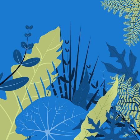 Leaves background with beautiful color blue classic. Vector Background for business templateのイラスト素材