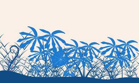 Leaves background with beautiful color blue classic. Vector Background for business templateのイラスト素材