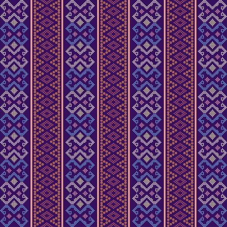 Batak ethnic seamless pattern with motif ulos. creative design cloth pattern. Tribal ethnic ornament seamless pattern. Colorful vector illustration. Ethnic motif for textileのイラスト素材