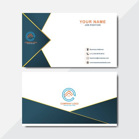 Double-sided business card template. Flat Design Vector Illustration. Abstract modern business card template design Name Cardのイラスト素材