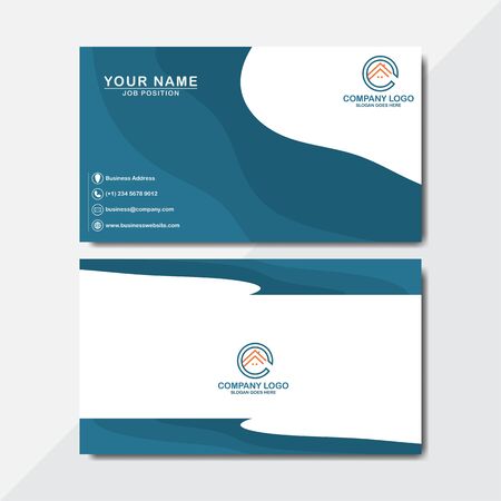 Double-sided business card template. Flat Design Vector Illustration. Abstract modern business card template design Name Cardのイラスト素材