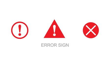 Exclamation mark. Exclamation mark. Hazard warning symbol. Flat design style. Error, warning or...