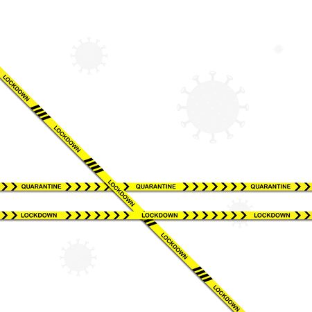 Lock down and quarantine with cross line. lock down and Physical Distancing to avoid spreading the virus covid-19. world locked down.のイラスト素材