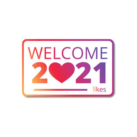 Welcome to New Year 2021 likes. Happy new year 2021 elegant card in paper style for your seasonal holidays banners. Flyers, greetings, invitations, christmas themed congratulationsのイラスト素材