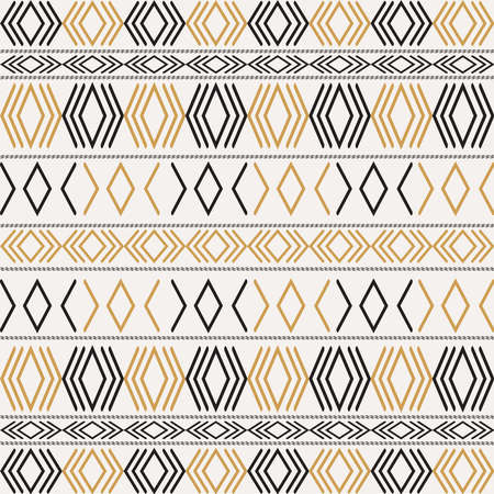 Aztec tribal seamless pattern with geometric shapes, can be used for fabric print, decoration, wallpaper and backgroundのイラスト素材