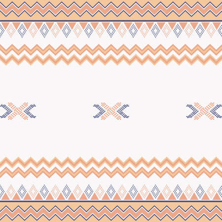 Seamless ethnic pattern. Aztec tribal ethnic seamless pattern with geometric shapes based print on your textilesのイラスト素材