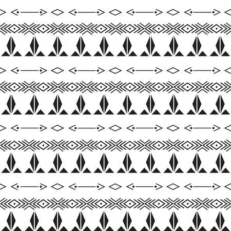 seamless pattern with motif Aztec tribal geometric shapes. seamless traditional textile bandhani sari border. creative seamless indiant bandhani textures borderのイラスト素材