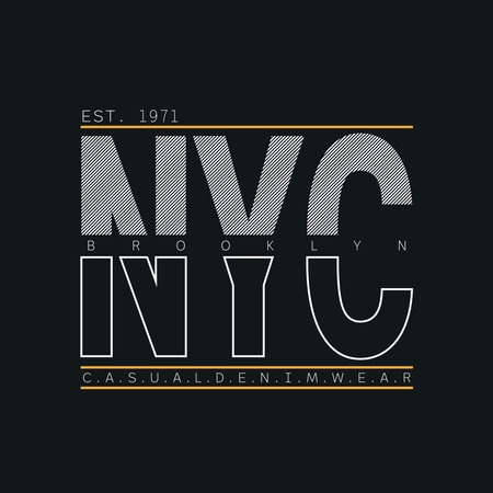 Lettering of NYC, new york city and brooklyn with Illustration vector graphic. suitable t for t-shirts design, clothing, hoodies, etc.のイラスト素材