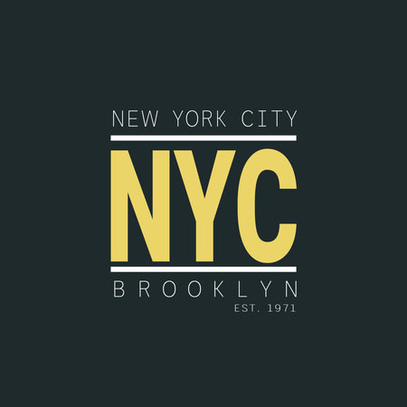 Lettering of NYC, new york city and brooklyn with Illustration vector graphic. suitable t for t-shirts design, clothing, hoodies, etc.のイラスト素材