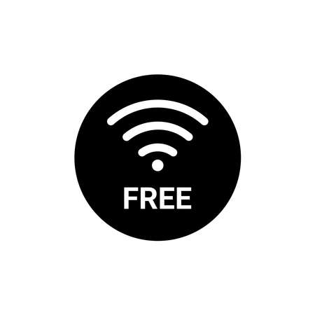 Free wifi symbol or icon for Internet Network Connection. public internet connection with vector illustrationのイラスト素材