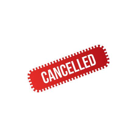 Cancelled sign or icon vector illustration, Red cancelled rubberのイラスト素材