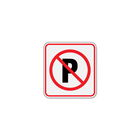 No parking sign or traffic parking ban sign isolated on white background. No Parking Sign Board vector illustrationのイラスト素材