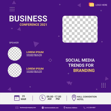 social media post template. Banner promotion. Business conference social media trend for brandingのイラスト素材