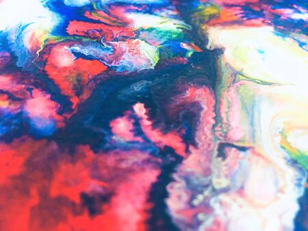 Close Up Colorful Fluid Pouring Abstract Art Acrylic Painting Texture Background