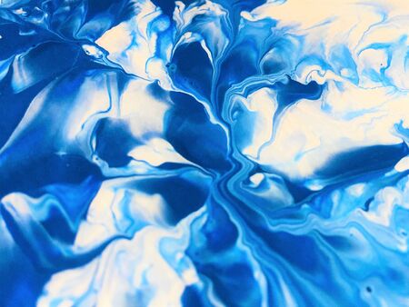 Close Up Colorful Fluid Pouring Abstract Art Acrylic Painting Texture Backgroundの写真素材