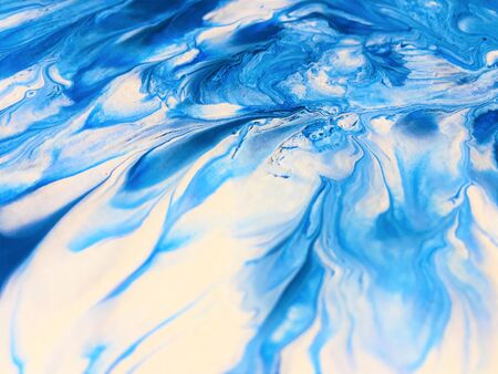 Close Up Colorful Fluid Pouring Abstract Art Acrylic Painting Texture Backgroundの写真素材