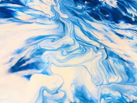 Close Up Colorful Fluid Pouring Abstract Art Acrylic Painting Texture Backgroundの写真素材
