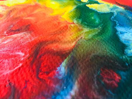 Close Up Colorful Fluid Pouring Abstract Art Acrylic Painting Texture Background
