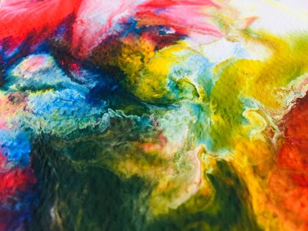 Close Up Colorful Fluid Pouring Abstract Art Acrylic Painting Texture Background