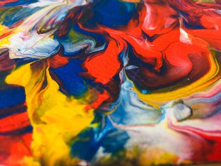 Close Up Colorful Fluid Pouring Abstract Art Acrylic Painting Texture Background