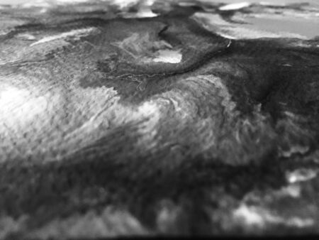 Close Up Black And White Colors Fluid Pouring Abstract Art Acrylic Painting Texture Backgroundの写真素材