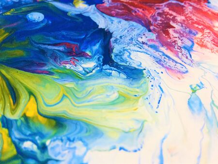 Close Up Colorful Fluid Pouring Abstract Art Acrylic Painting Texture Background